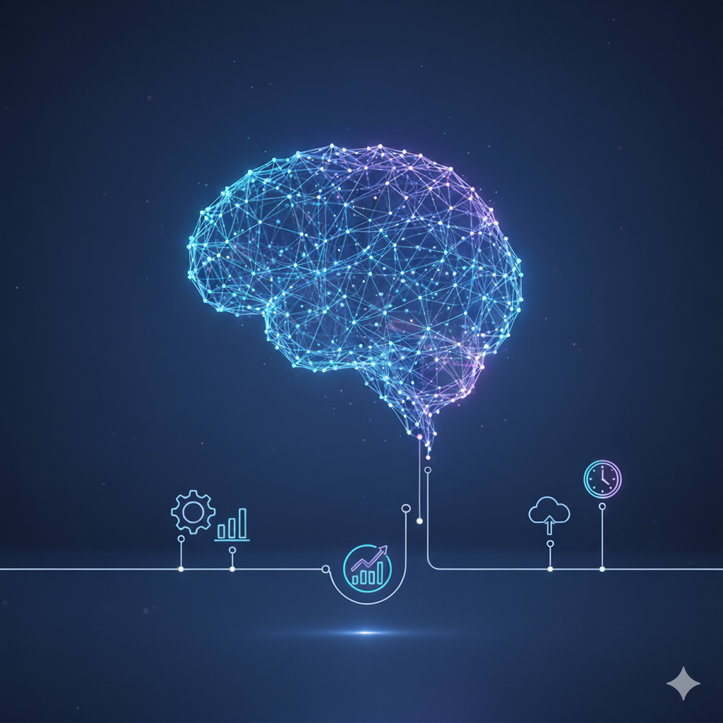 AI network representing intelligent automation and machine learning